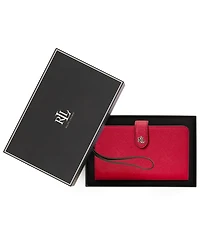 Lauren Ralph Lauren Crosshatch Leather Tech Wristlet