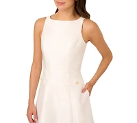 Adrianna Papell Women's Sleeveless Button Mikado Dress