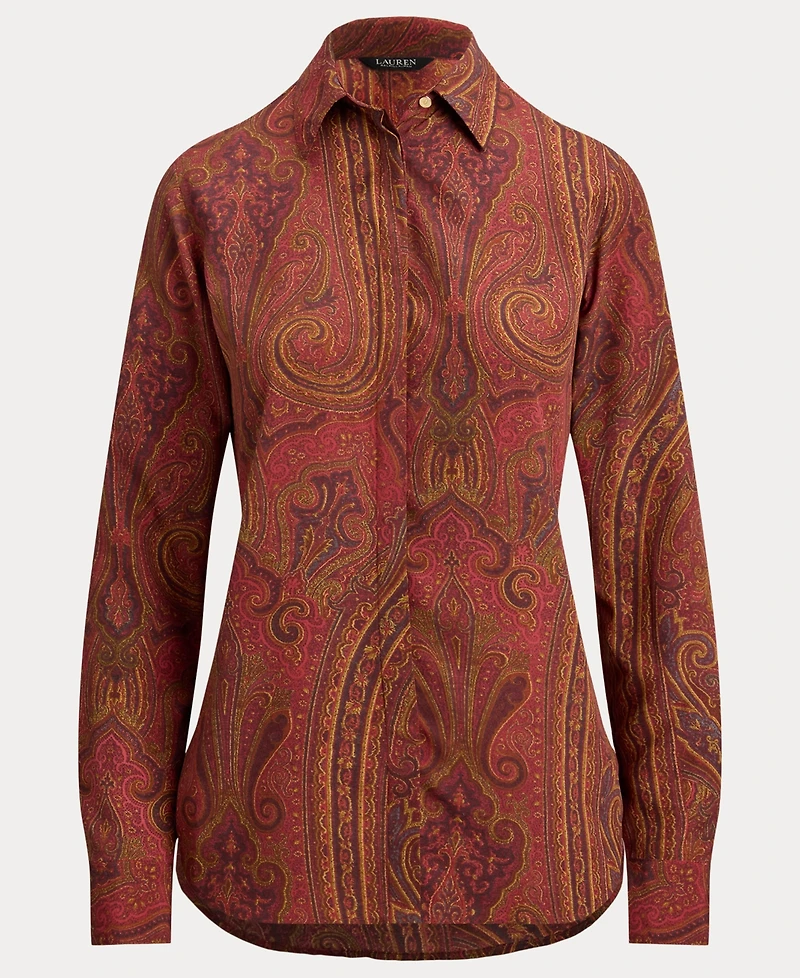 Lauren Ralph Women's Classic Fit Paisley Print Shirt