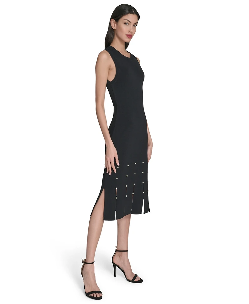 Vince Camuto Petite Sweater Slit Hem Midi Dress