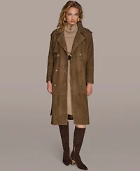 Donna Karan New York Women's Double Breasted Belted Trench Coat