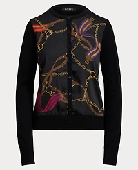 Lauren Ralph Women's Belting-Print Long Sleeve Cardigan