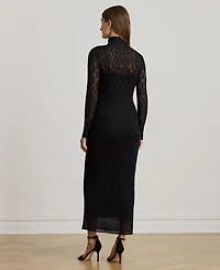 Lauren Ralph Women's Pointelle-Knit Turtleneck Sweater Dress