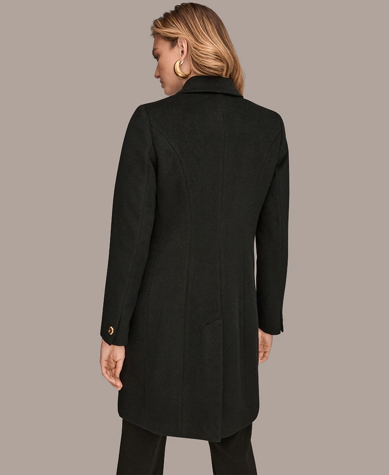 Donna Karan New York Women's Buttoned Notch Collared Coat