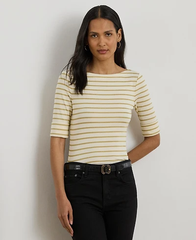 Lauren Ralph Women's Striped Boatneck T-shirt