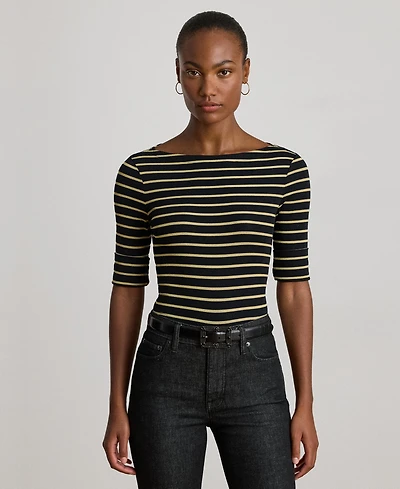 Lauren Ralph Women's Striped Boatneck T-shirt