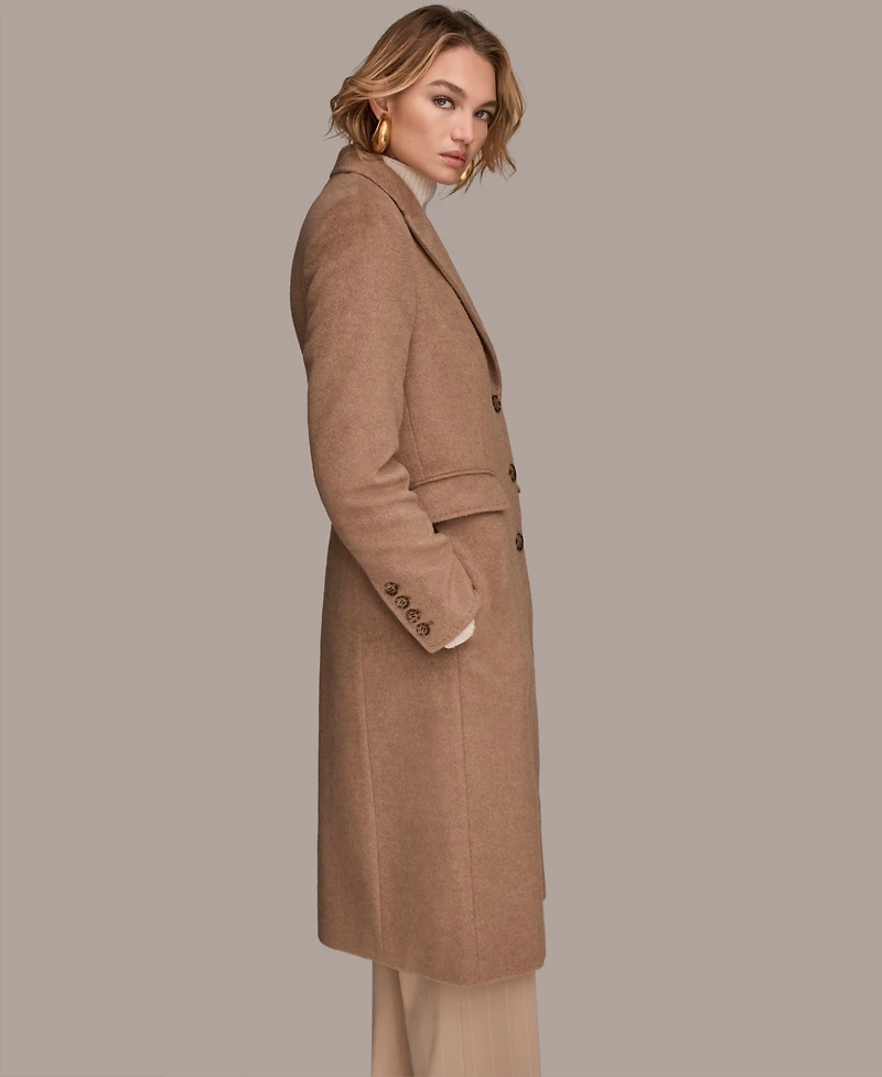 Donna Karan New York Women's Single-Breasted Stitch Trimmed Coat
