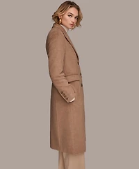 Donna Karan New York Women's Single-Breasted Stitch Trimmed Coat