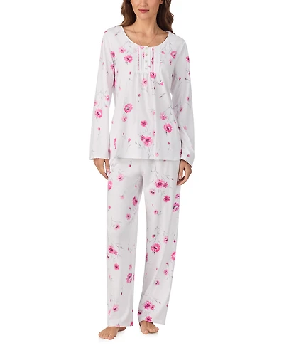 Eileen West Women's Brushed Cotton Jersey Long Sleeve Pajama Set