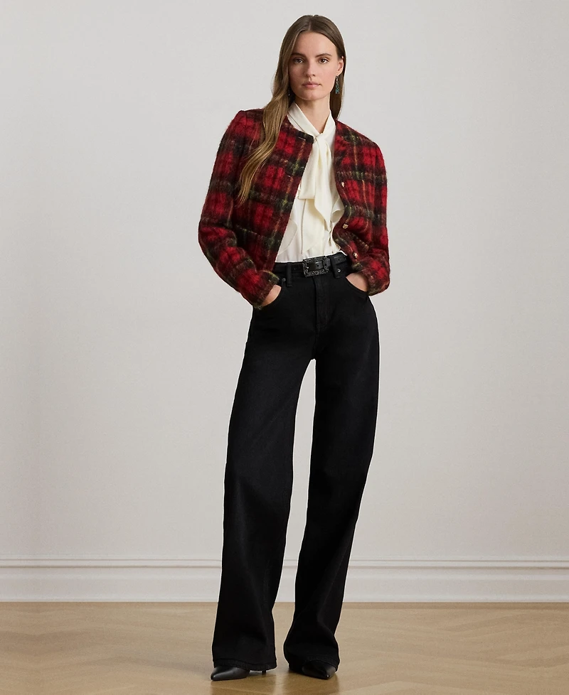 Lauren Ralph Women's Plaid Long Sleeve Jacket