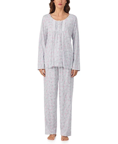 Eileen West Women's Brushed Cotton Jersey Long Sleeve Pajama Set
