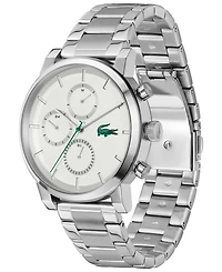 Lacoste Men's Replay Silver Tone Stainless Steel Bracelet Watch, 44mm