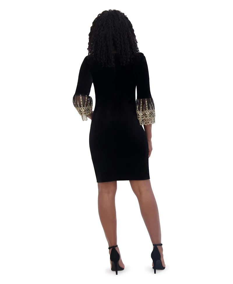 Jessica Howard Women's Elbow Sleeve Side Tuck Sheath Dress