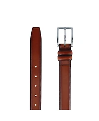 Trafalgar Men's Malik Burnished Feather Edged 32mm Leather Belt
