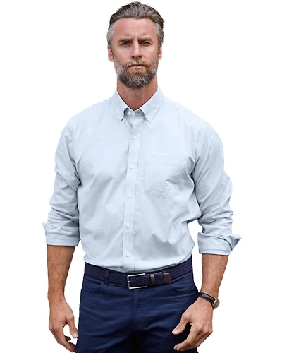 Cutter & Buck Stretch Oxford Stripe Mens Big and Tall Long Sleeve Dress Shirt