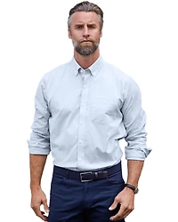 Cutter & Buck Stretch Oxford Stripe Mens Big and Tall Long Sleeve Dress Shirt