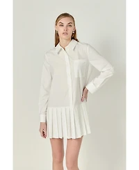 English Factory Women's Colorblocked Shirt Dress
