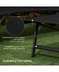 Outsunny 2 Piece Chaise Lounge Chair Pool Chairs with Wheels,