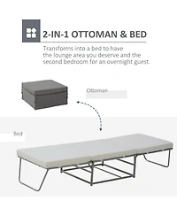 Homcom Convertible Ottoman, Guest Sleeper Bed,
