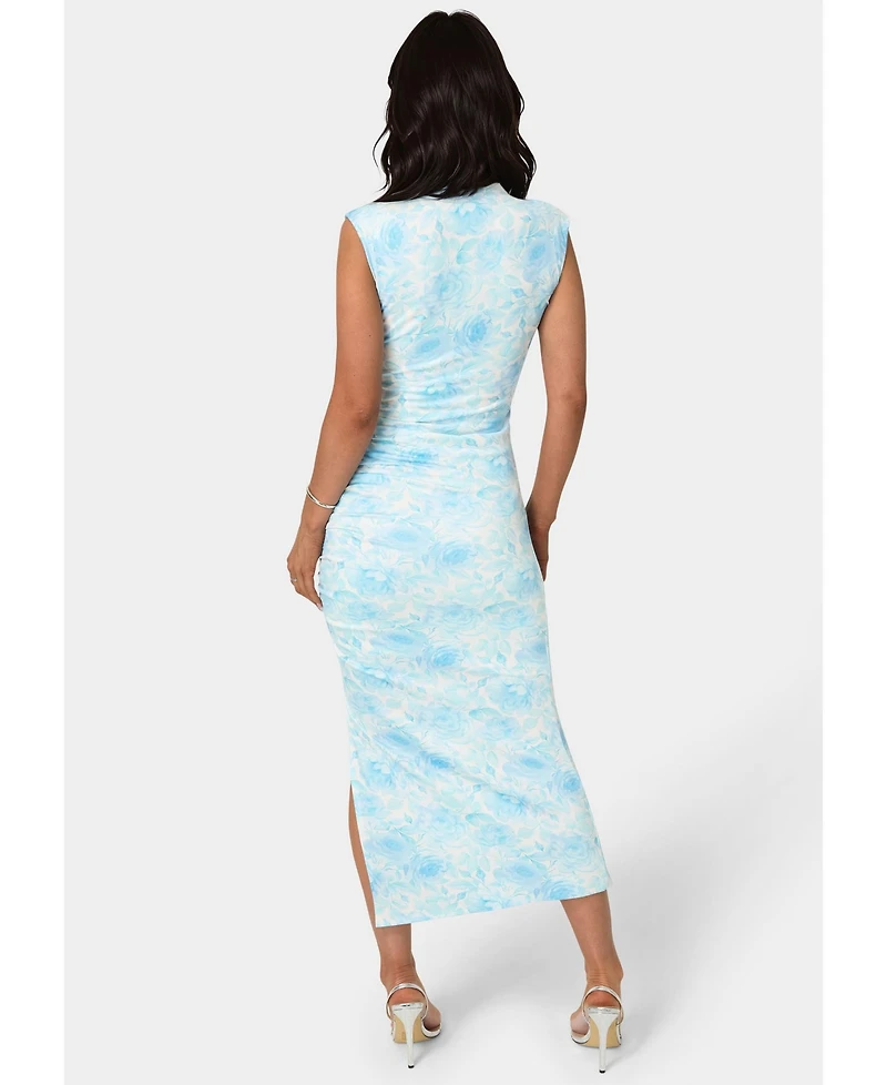 Bebe Women's Jersey Mock Neck Maxi Dress