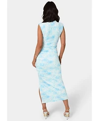 Bebe Women's Jersey Mock Neck Maxi Dress