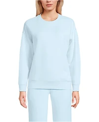Lands' End Women's Relaxed Serious Sweats Long Sleeve Crewneck Sweatshirt