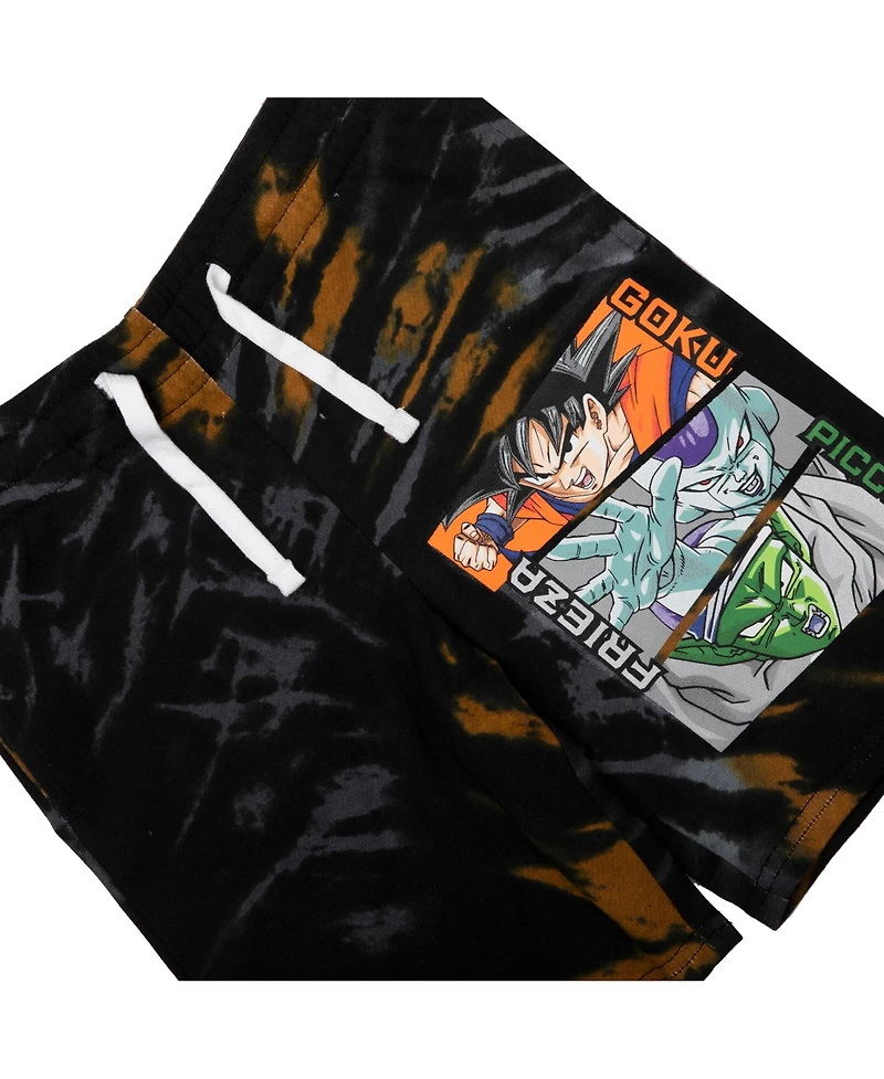 Dragon Ball Z Boys Goku, Frieza, and Piccolo Short Sleeve Tee Lounge Shorts 2-Piece Set