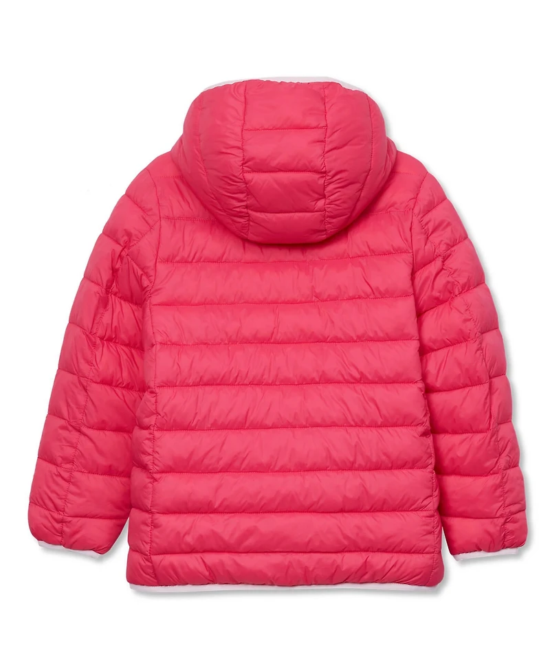 Lands' End Girls FeatherFree Reversible Hooded Jacket