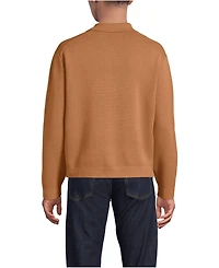 Lands' End Men's Long Sleeve Fine Gauge Cotton Full Zip Chore Coat