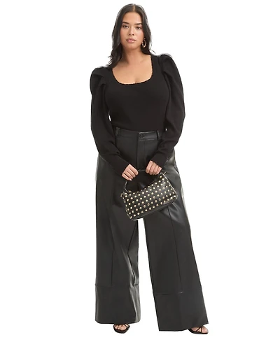 June + Vie Women's June + Vie Mutton Sleeve Sweater