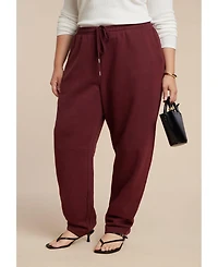 Eloquii Elements Women's Plus Size Barrel Leg Sweatpant