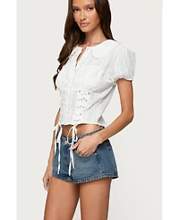 Edikted Women's Valera Cotton Tailored Button Up Shirt