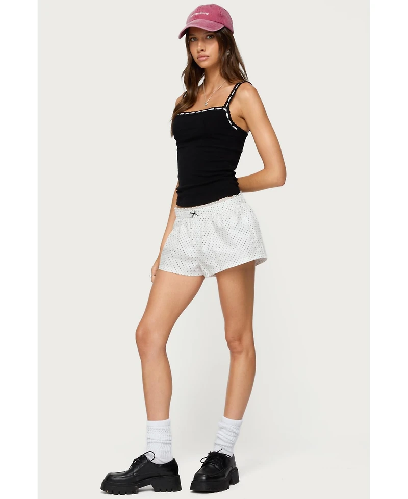 Edikted Women's Leilani Ribbon Lacey Tank Top