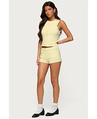 Edikted Womens Leila Scalloped Knit Tank Top