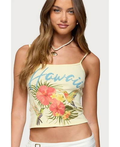 Edikted Women's Hawaii Babe Tank Top