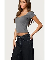 Edikted Women's Ettalie Scoop Neck T Shirt