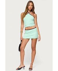 Edikted Women's Aureley Contrast Knit Halter Top