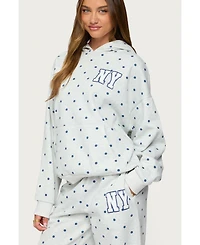 Edikted Women's Ny Babe Polka Dot Hoodie