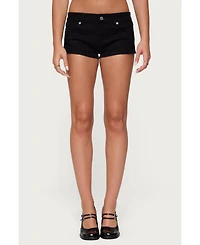 Edikted Women's Jagger Low Rise Denim Shorts