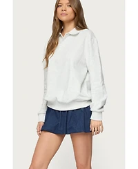 Edikted Women's Scholar Oversized Polo Sweatshirt