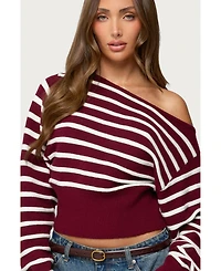 Edikted Womens Mika Off Shoulder Oversized Sweater