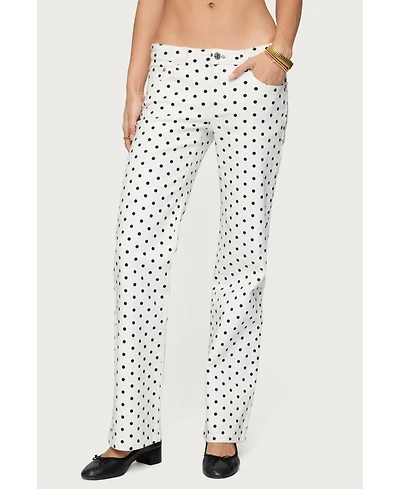 Edikted Women's Romily Polka Dot Low Rise Jeans
