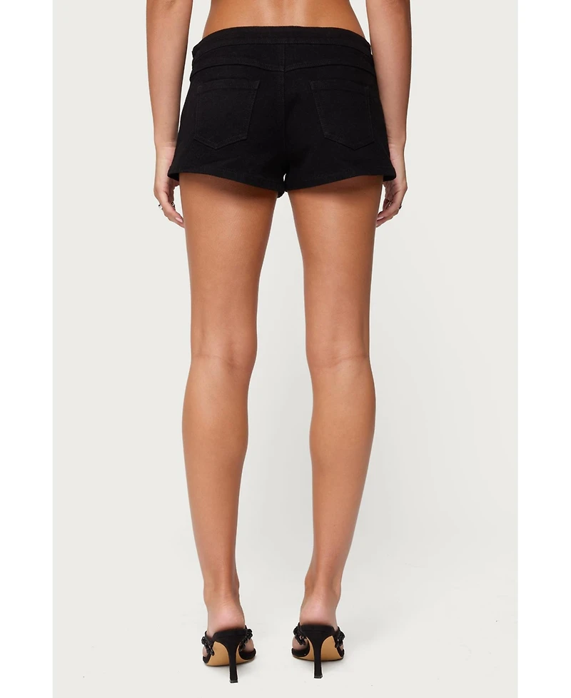 Edikted Women's Charm & Grommet Denim Shorts