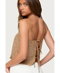 Edikted Womens Sunna Studded Top