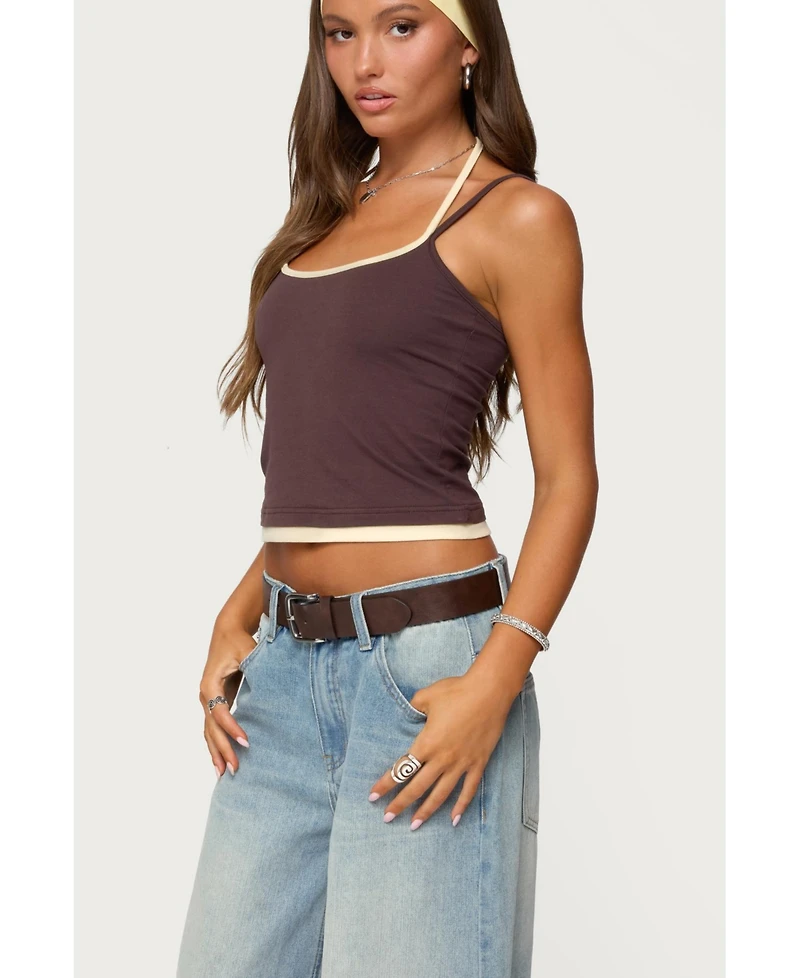 Edikted Women's Roya Layered Halter Tank Top