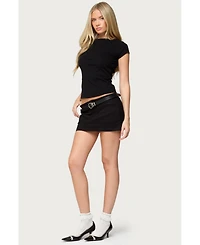 Edikted Women's Oliana Ribbed Boat Neck T Shirt