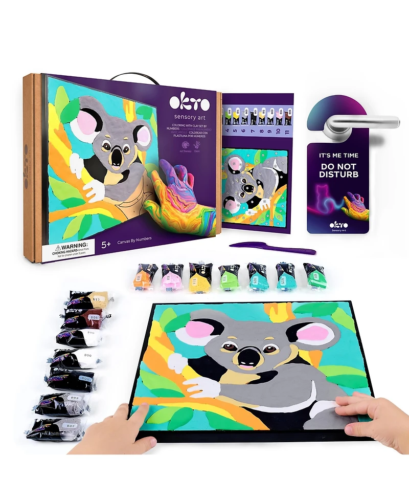 Wise Elk Okto Clay by Numbers - Koala - (11.4×11.4 in) - Ages 5+