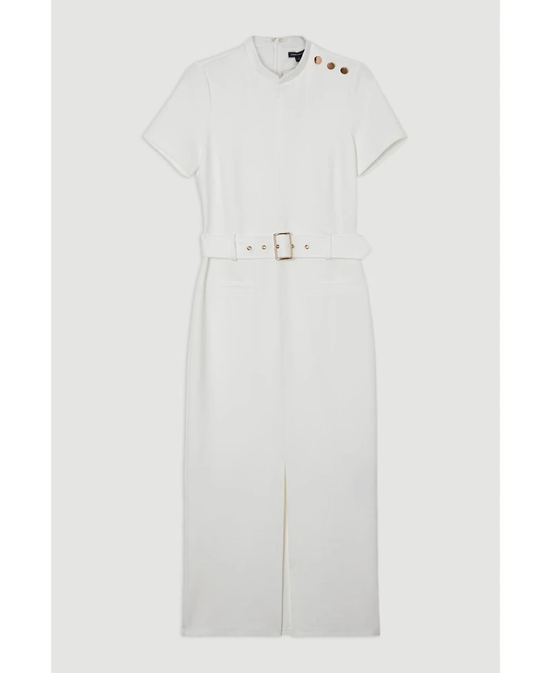 Karen Millen Belted Ponte Midi Dress