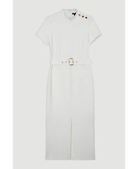Karen Millen Belted Ponte Midi Dress