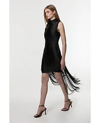 Karen Millen Women's Knit Tassel Mini Dress